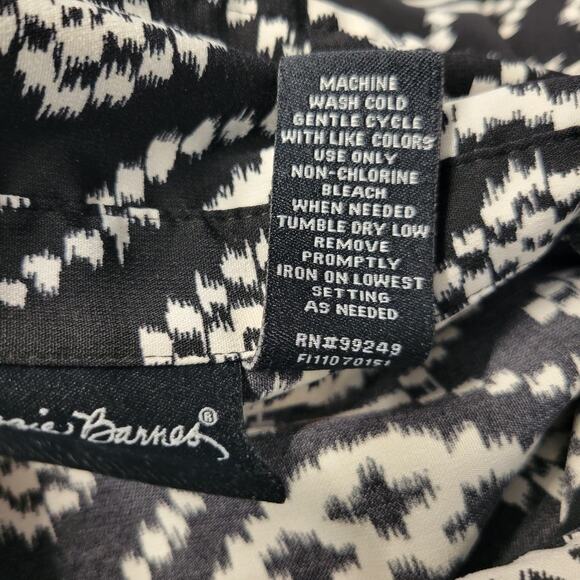 Maggie Barnes Button Front Top Womens 1X 18/20 Black Ivory Attached Tank - Picture 11 of 13